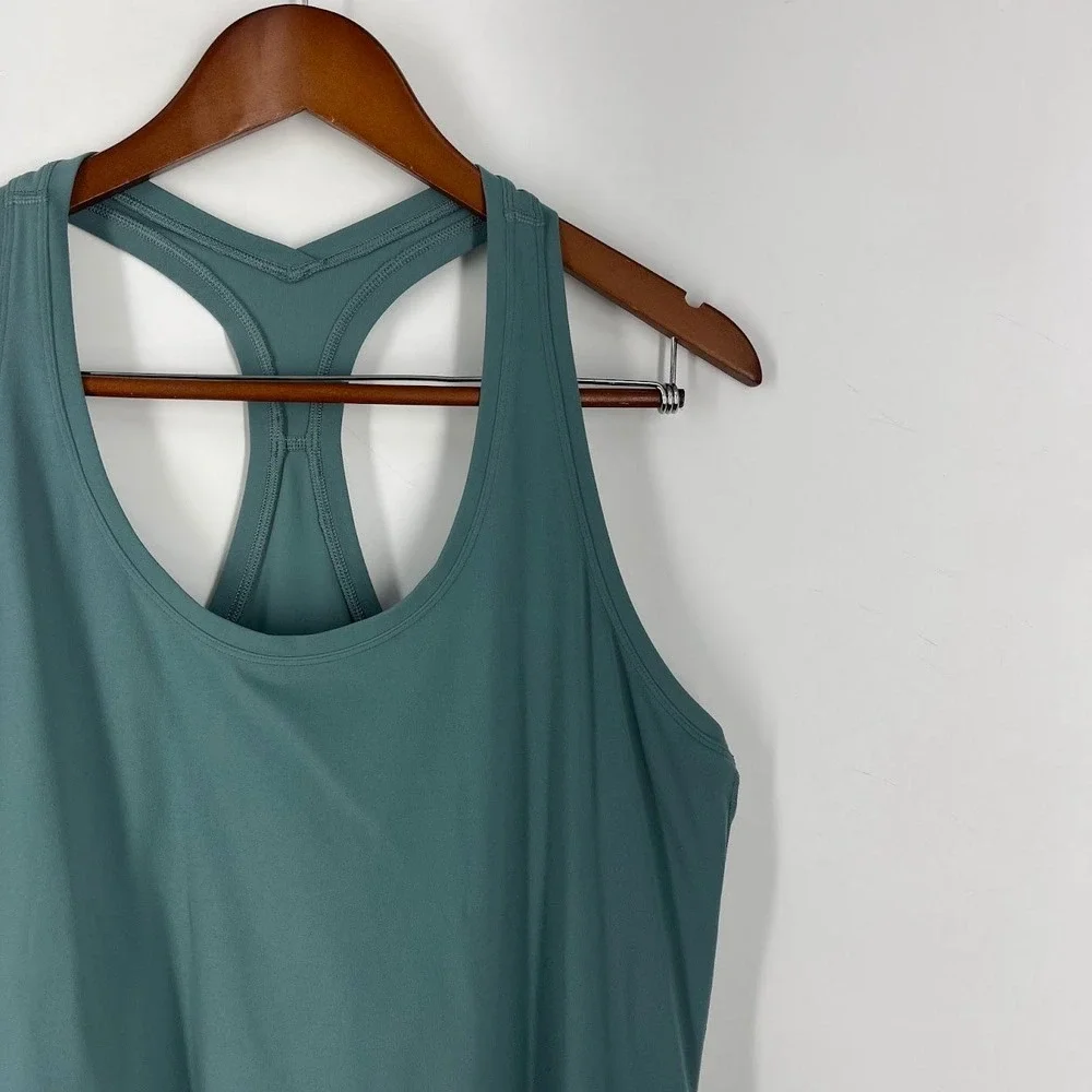 Lululemon Cool Racerback Tank Top Teal Womens Sleeveless Yoga Activewear Size 14